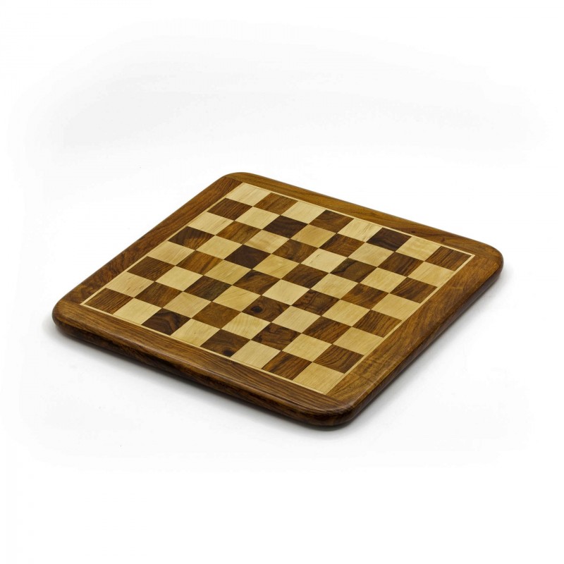 Scacchiera In Legno Nero E Acero – 50x50 Cm, Quadrati Da 5 Cm, Spessore 1,3 Cm – Fatto A Mano In Spagna, Peso 2,7 Kg