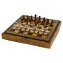 Chess Set Completo di Scacchi STAUNTON LA CLASSICA in Alabastro Dipinti a Mano e Scacchiera con Box Contenitore in Similpelle