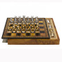 Chess Set Completo Di Scacchi "CANI e GATTI" In Alabastro e Resina Dipinti A Mano e Scacchiera Con Box Contenitore In Similpelle