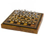 Chess Set Completo Di Scacchi "CANI e GATTI" In Alabastro e Resina Dipinti A Mano e Scacchiera Con Box Contenitore In Similpelle