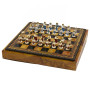 Chess Set Completo di Scacchi IL MEDIOEVO in Alabastro e Resina dipinti a mano e Scacchiera con Box Contenitore in Similpelle