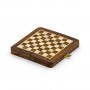 Chess set magnetico quadrato pieghevole con scacchi e dama in legno naturale palissandro e acero intarsiato a mano.