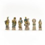 Scacchi Battaglia di Azio - Romani Vs Egiziani  in alabastro e resina dipinti a mano