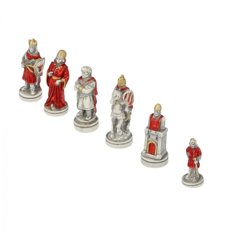 Set Scacchi Nigri - Battaglia di Camelot - Dipinto a Mano (Usato) a Set Scacchi Nigri - Battaglia di Camelot - Dipinto a Mano (Usato) a