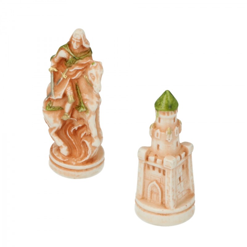 ROOGU Camelot 4.7'' Figure di Scacchi Padauk Padouk Bosso Fatto a mano India - Italia