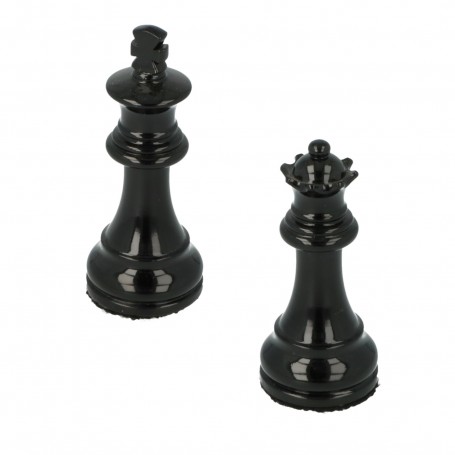 Set Scacchi Staunton Professionale HPL – Pezzi Cromati E Neri – Scacchiera Rustica 17, Re 3.5''